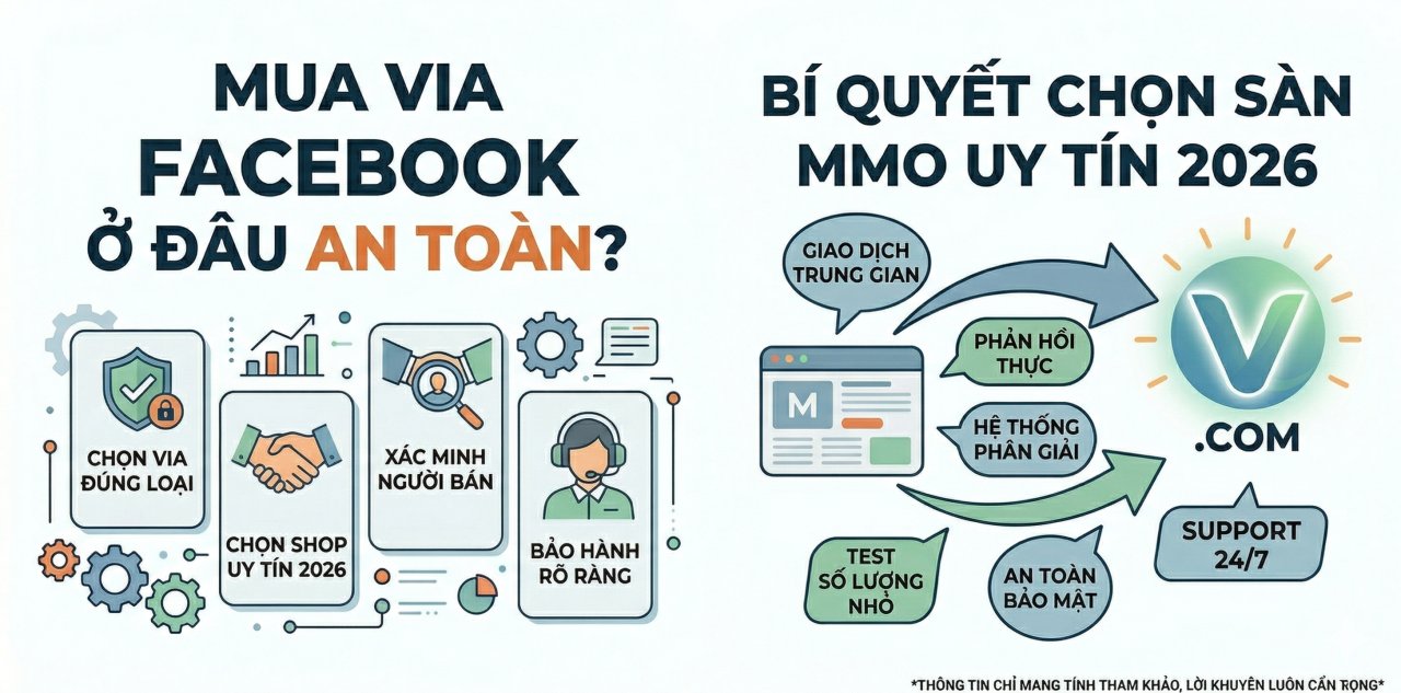 Mua Via Facebook Ở Đâu An Toàn? Bí Quyết Chọn Sàn MMO Uy Tín 2026