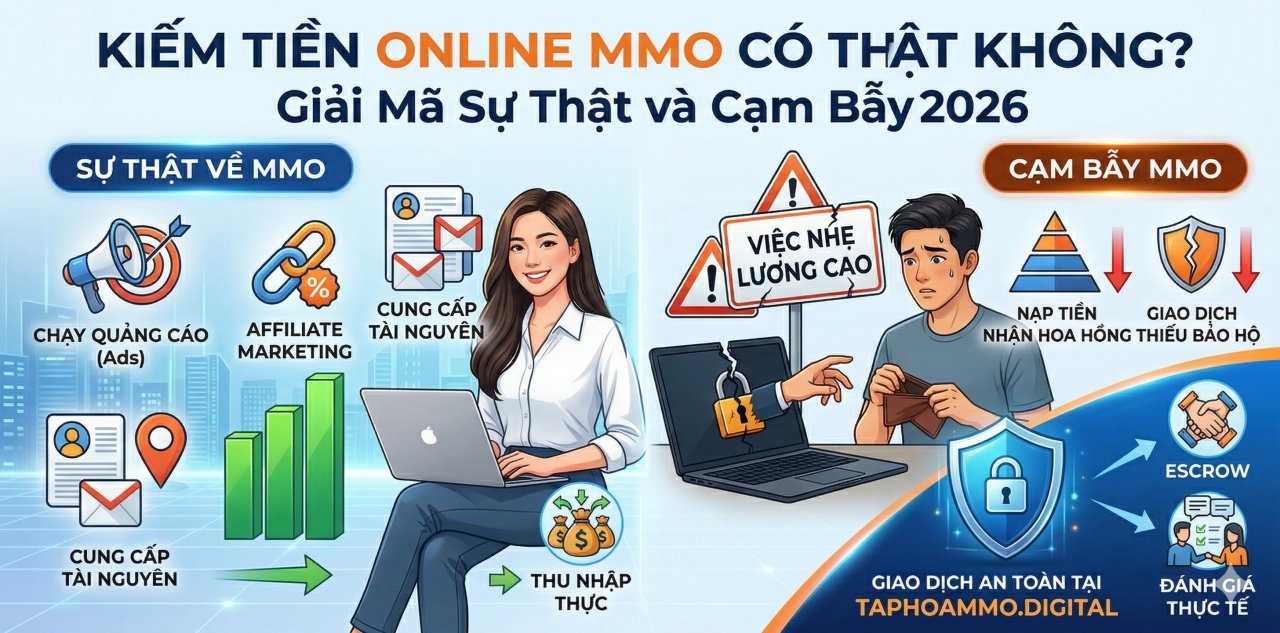 Kiếm tiền online MMO có thật không? Giải mã sự thật và cạm bẫy 2026