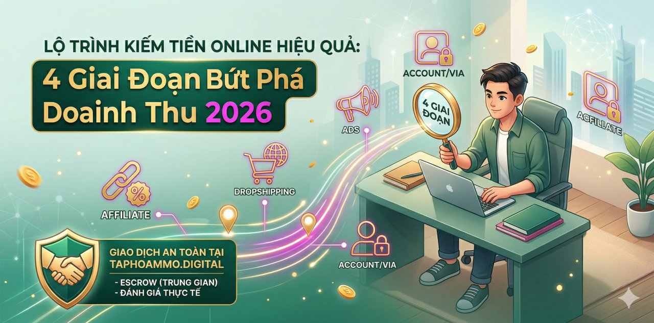 Lộ trình kiếm tiền online hiệu quả: 4 giai đoạn bứt phá doanh thu 2026