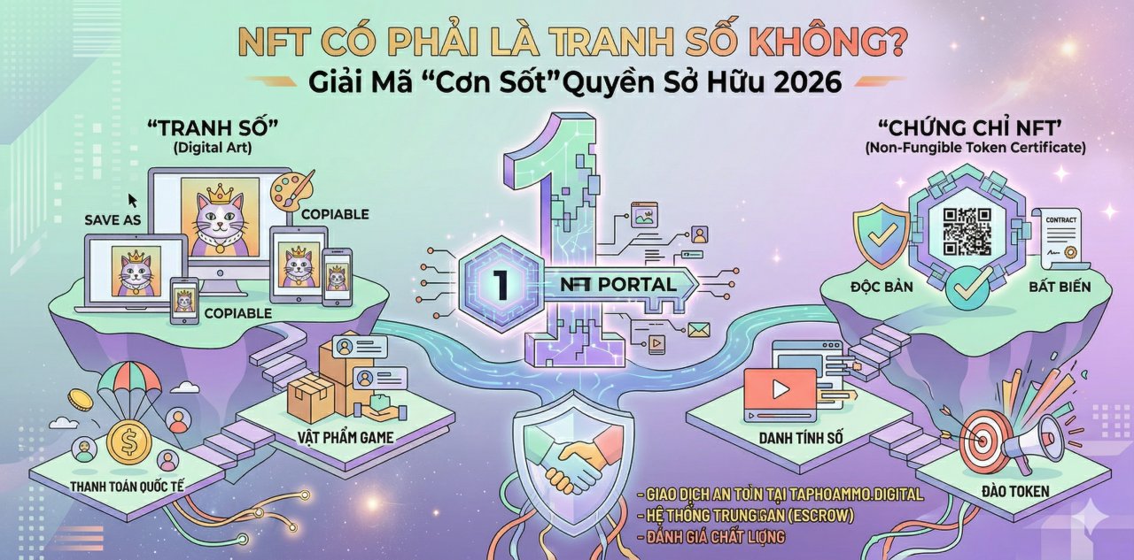NFT có phải là tranh số không? Giải mã "Cơn sốt" quyền sở hữu 2026