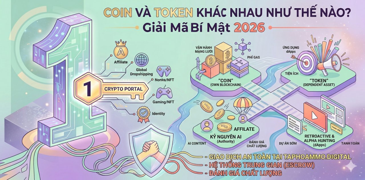 Coin và Token: Đừng nhầm lẫn giữa "Chủ nhà" và "Người ở trọ"