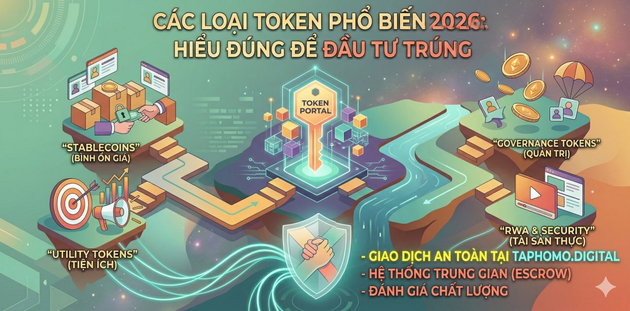 Các loại Token phổ biến 2026: Hiểu đúng để đầu tư trúng