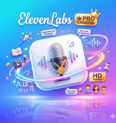 ElevenLabs Creator 1 Tháng – Tài Khoản Cá Nhân | 131K Credits | Voice AI | Clone Giọng