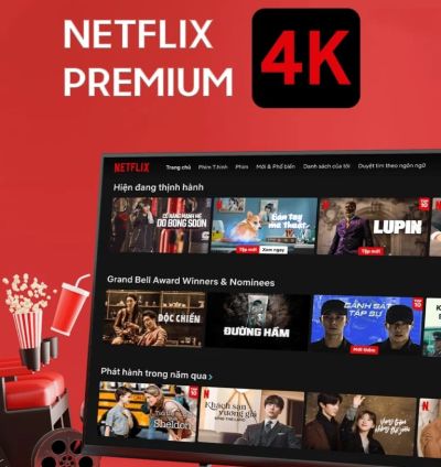 Netflix Premium 1 Tháng – Chất lượng 4K Full HD - Không Dùng Chung - Tài Khoản Riêng - Bảo Hành 29 Ngày